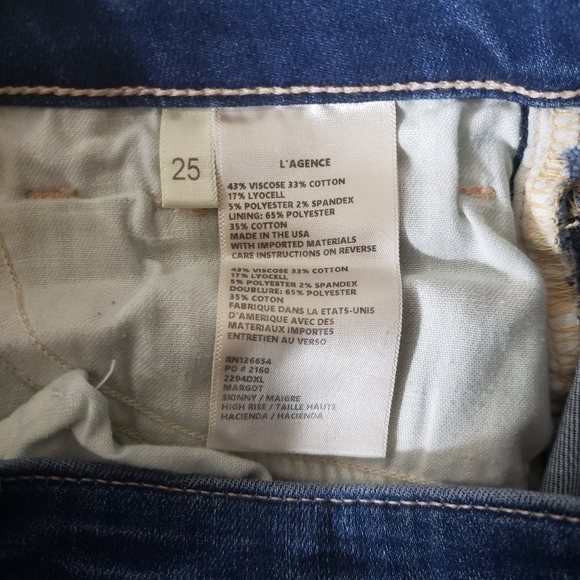 L' Agence Margot Skinny High Rise Jeans-Size 25 - Picture 6 of 6